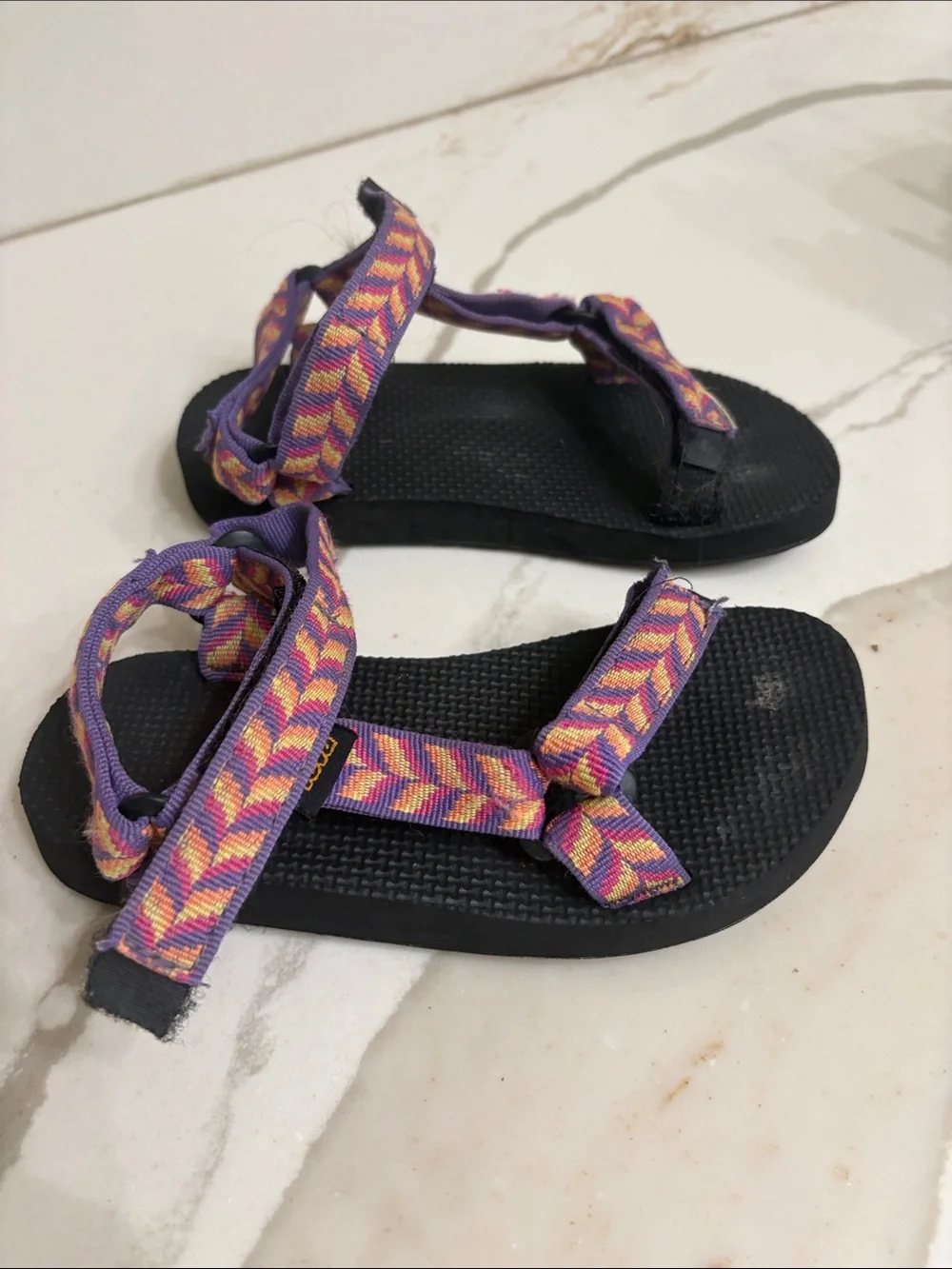 Teva Purple, Pink and Yellow Woven Strap Sandals